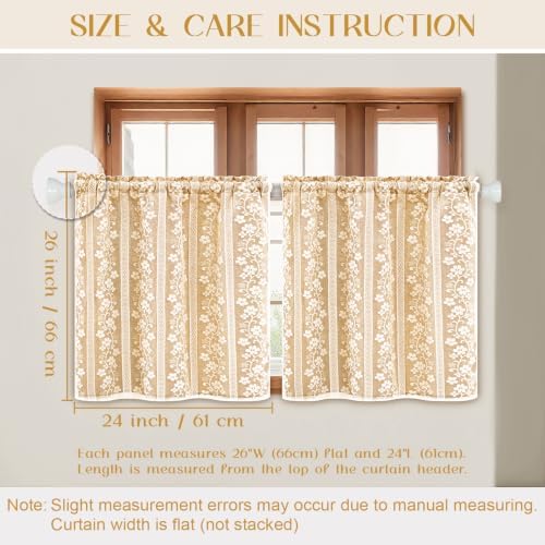 ASPMIZ Linen Kitchen Curtains Double Layer Kitchen Window Curtains 24 Inch - Image 5