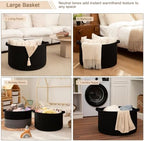 OIAHOMY 90L XXXLarge Blanket Basket Living Room Laundry Basket Black - Image 5