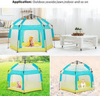 Bend River Baby Playpen with Canopy, Hexagon Toddler Beach Tent - Image 6