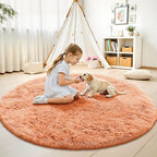 OLANLY Muted Orange Round Rugs for Bedroom - Image 2