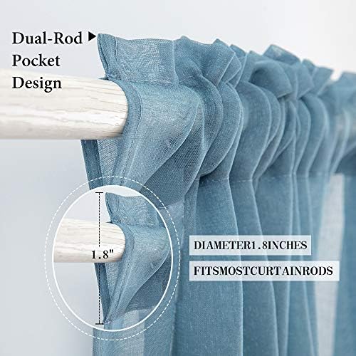 MIULEE Dusty Blue Window Valance 1 Panel 54W x 18L - Image 2
