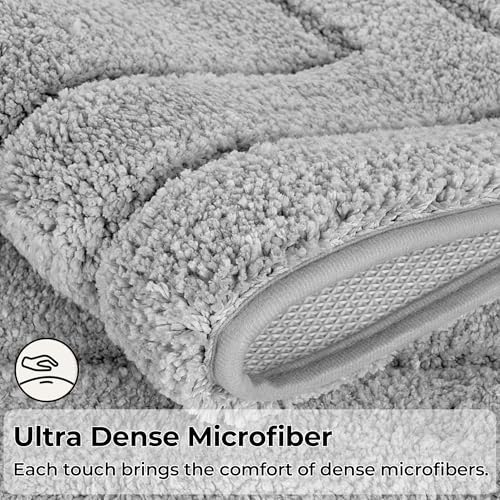 GRANNY SAYS Gray Bathroom Rug 71" x 24", Non-Slip Microfiber Bath Mat - Image 4