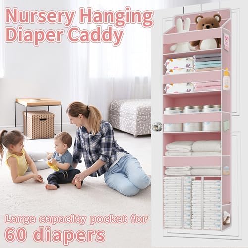 TAHAVICE 1PC Pink Over the Door Nursery Organizer - Image 3