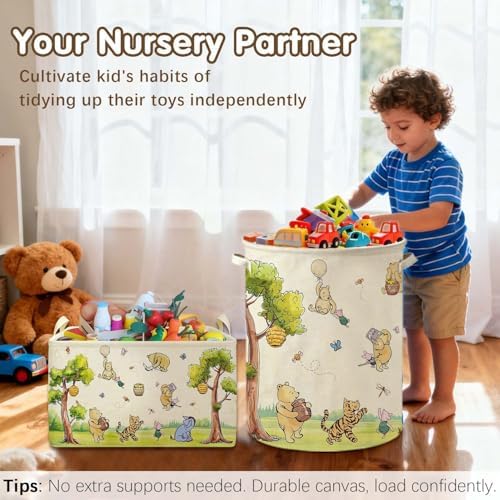 Rectangle Neutral Classic Winnie Bear Baby Basket - Image 5