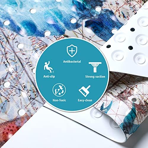 MOLFUJ Non Slip Bathtub Mat for Bathroom, 40 X 16 Inch Sea Turtle Bath Tub Mat - Image 5