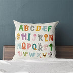 KongMoTree Cute Animal Alphabet Throw Pillow Case, Colorful Rainbow ABC Letters - Image 4