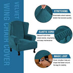 H.VERSAILTEX Wingback Chair Covers Velvet Plush Wing Chair Slipcover 1 Piece - Image 2