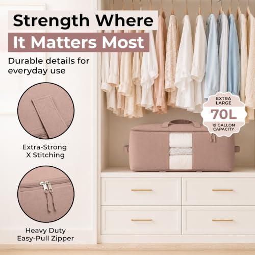 Soft Canvas Storage Bags with Zipper. Thick Breathable - Image 3
