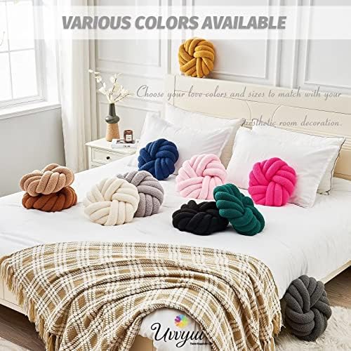 Uvvyui Knot Pillows, 14 Inch Decorative Throw Pillows Round Pillows Cushion - Image 6