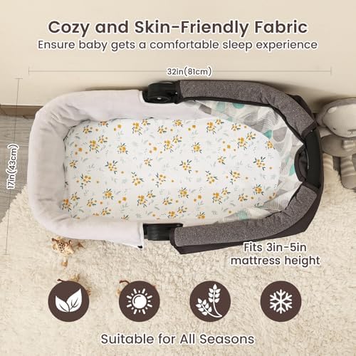 david's kids 3 Pack Bassinet Sheets, Ultra Soft Breathable Comfortable Baby - Image 3
