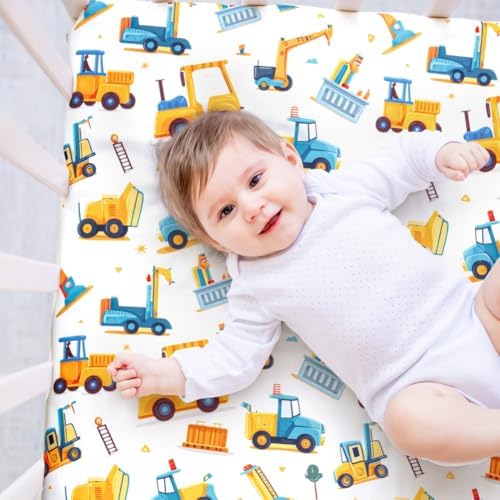 4 Pack Baby Boy Pack N Play Mini Crib Sheets Soft Fitted Baby Boy Mattress - Image 2