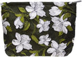Flat Makeup Bag for Women, Zipper Cosmetic Pouch Purse, Brocade Floral Black by PAZIMIIK