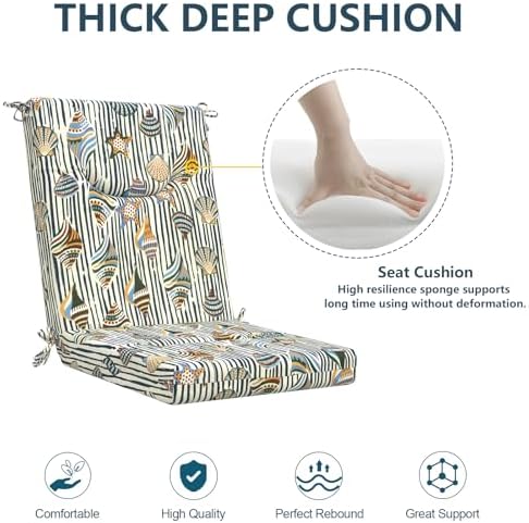 DYTXIII Outdoor High Back Chair Cushions Set of 2, 44x20 in Water Repellent - Image 5