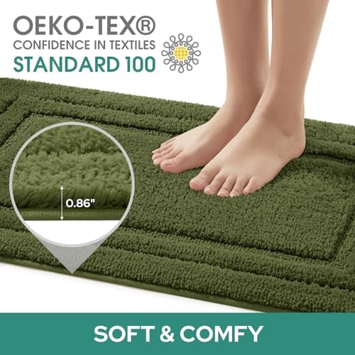 HOMEIDEAS Bathroom Rugs Sets 2 Piece, Super Soft and Absorbent Non Slip - Image 3