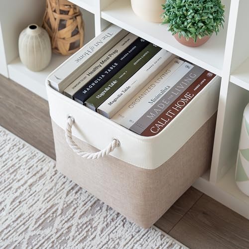 OrganiHaus 12x12 Cube Storage Bins, Rope Handles - Image 4