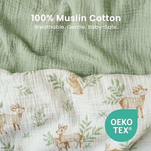 Konssy Muslin Bassinet Sheets for Baby Boys and Girls, 2 Pack - Image 3