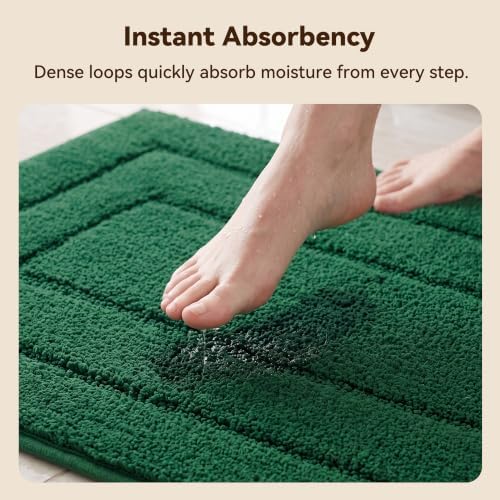 GRANNY SAYS Deep Green Bathroom Rug 16" x 24", Non-Slip Bath Mat - Image 3
