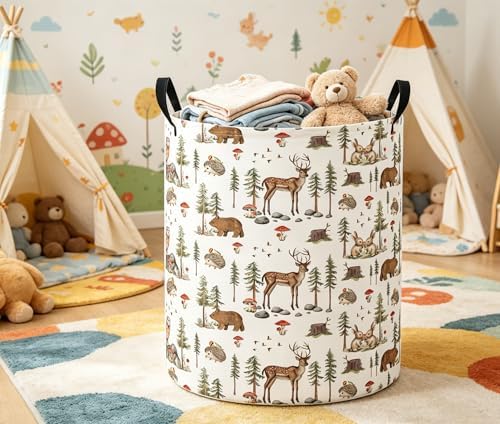 Baby Laundry Basket Baby Nursery Hamper Kids Laundry Basket Toy Storage Bin - Image 3