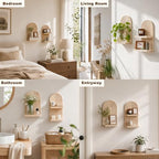 Artilady Boho Shelf Wall Decor, Wood Hanging Shelves - Image 6