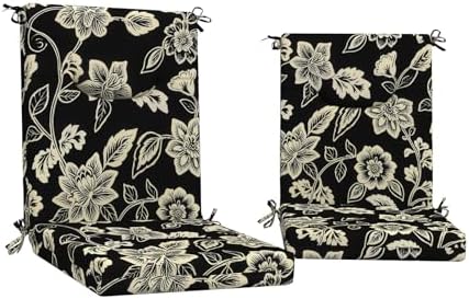DYTXIII Outdoor High Back Chair Cushions Set of 2, 44x20 in Water Repellent by DYTXIII