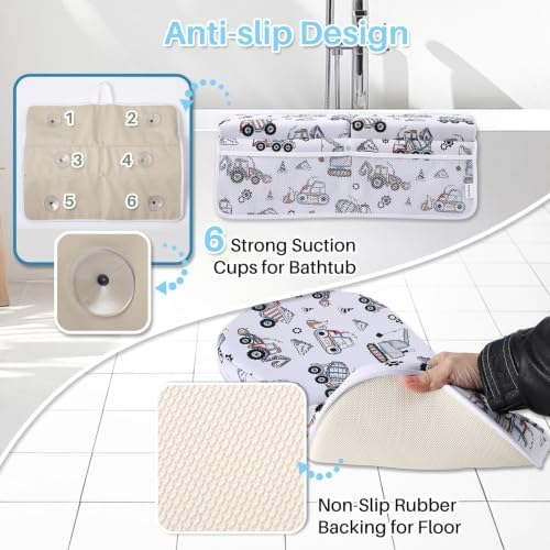 Bath Kneeler and Elbow Rest Pad Set, 1.6'' Thick, Quickly Dry, Bathtub Kneeler - Image 5
