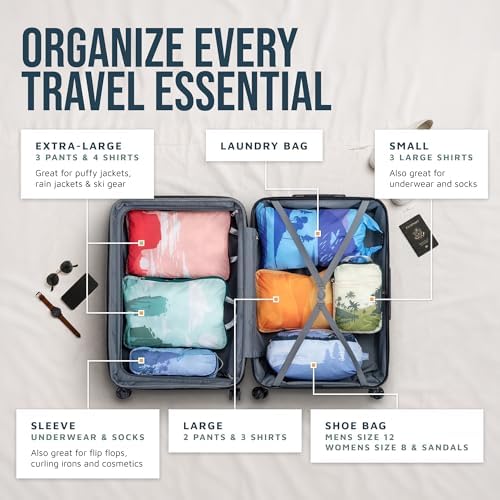 TRIPPED Travel Gear Large Compression Packing Cubes 7-Piece Set - Image 2