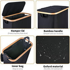 IEGrow Laundry Hamper with Lid, 65L Laundry Basket with Mesh Bags - Image 2