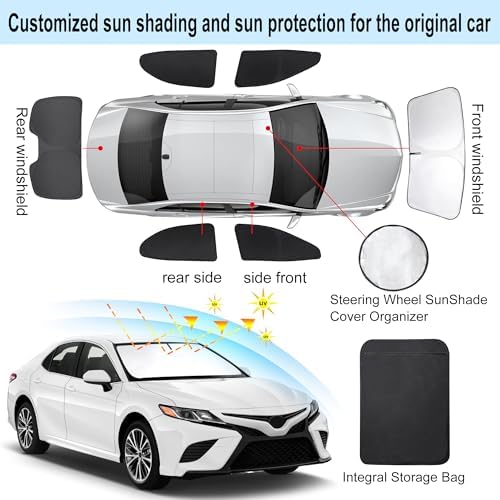 TINGLU Window Shades for Toyota Camry 2018-2024 Accessories Car Side Full - Image 3