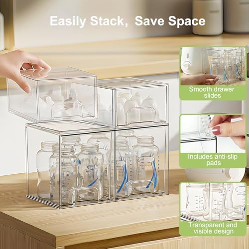 Bottle Storage Organizer Baby: Acrylic Stackable Storage Drawers - Image 5