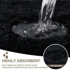 Polyester Bathroom Rug 24"x36" Black, Non-Slip Soft Shaggy Bath Mat - Image 5