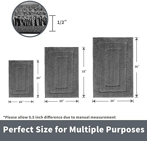 GRANNY SAYS Dark Grey Bathroom Rug 20" x 30", Non-Slip Microfiber Bath Mat - Image 2