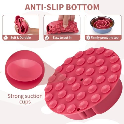 Slow Feeder Dog Bowls Insert, Animire Soft Silicone Slow Eating Dog Food Bowl - Image 5