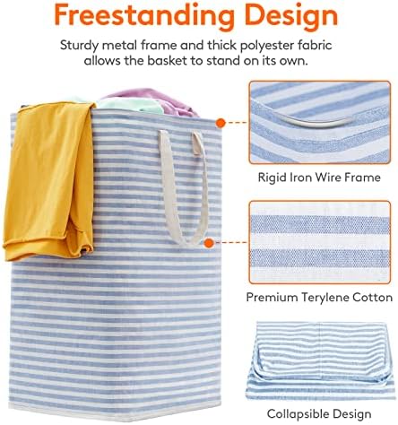 Lifewit 80L Large Laundry Baskets, 1 Pack, Reinforced Handles - Image 2