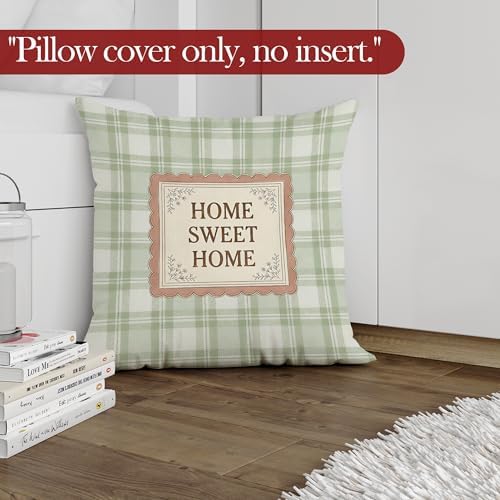 Sage Green Home Sweet Home Throw Pillow Covers, Housewarming Gifts, Farmhouse - Image 3