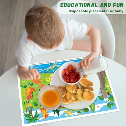 Sticky Placemats for Toddlers, 60 Pack Disposable Kids Table Mats - Image 2