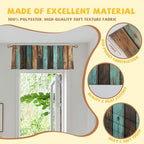 Rustic Valance Curtain for Windows 2 Pack Teal Country Wood Board Turquoise - Image 2
