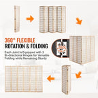 VEVOR Room Divider, 6 Panel Japanese Room Divider, Wood Folding Privacy Screen - Image 3