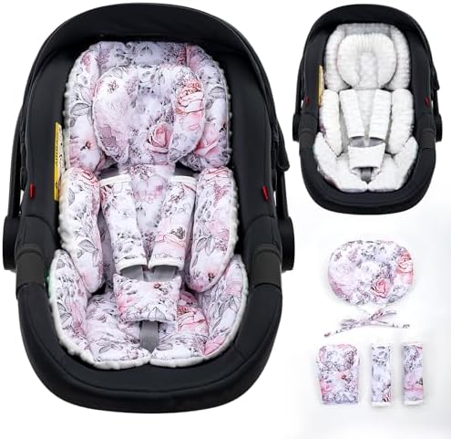 Infant Car Seat Insert with Extra Headrest, Adjustable Carseat Head Support by THEKENKYO