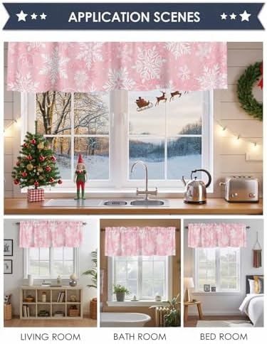 Vandarllin Christmas Kitchen Curtains Valances - Image 6