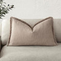 Foindtower Decorative Linen Fringe Lumbar Throw Pillow Covers Boho Farmhouse by Foindtower