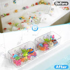 Bath Toy Storage 2 Packs, Large Bath Toy Holder - Image 6