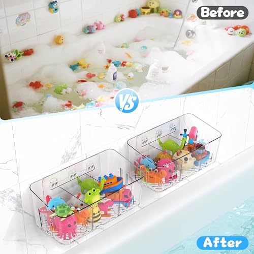 Bath Toy Storage 2 Packs, Large Bath Toy Holder - Image 6