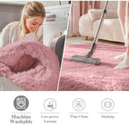 OLANLY Pale Pink Round Rugs for Bedroom - Image 2