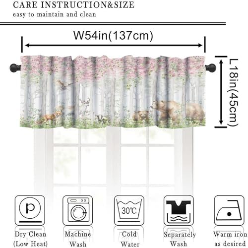 Forest Valance Curtain for Kitchen, Window Treatment Cartoon Nature Forest - Image 2