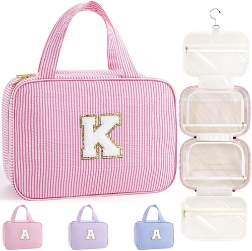 TOPEAST Travel Hanging Toiletry Bag, Personalized Initial Toiletry Pouch by TOPEAST