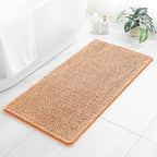 Chenille Bathroom Rug 26"x44" Peach, Non-Slip Plush Bath Mat by Kildoss