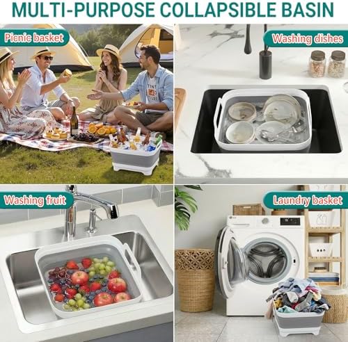Yecuip Collapsible Baby Bottle Wash Basin w/Drying Rack & Drain Plug - Image 4