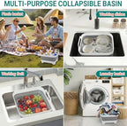 Yecuip Collapsible Baby Bottle Wash Basin w/Drying Rack & Drain Plug - Image 4