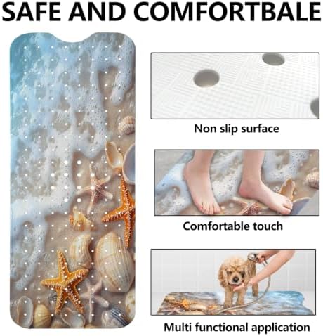 LNOND Summer Beach Bathtub Mat Non Slip, 40 X 16 Inch Tub Mat - Image 6