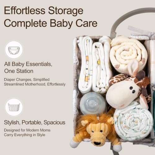 HBlife Large Baby Diaper Caddy, Paper Rope Storage Baskets Nursery Bin - Image 4